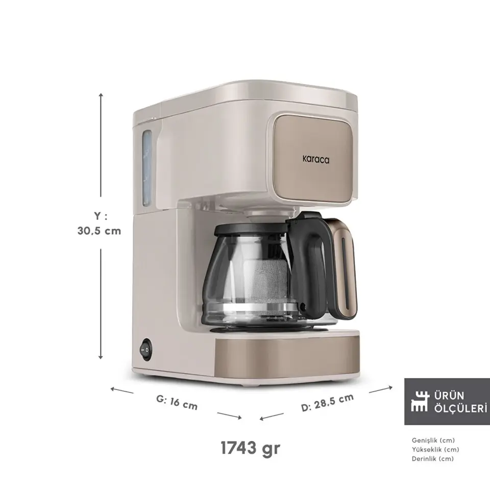 Karaca Just Coffee Aroma 2 In 1 Filtre Kahve ve Çay Demleme Makinesi Latte