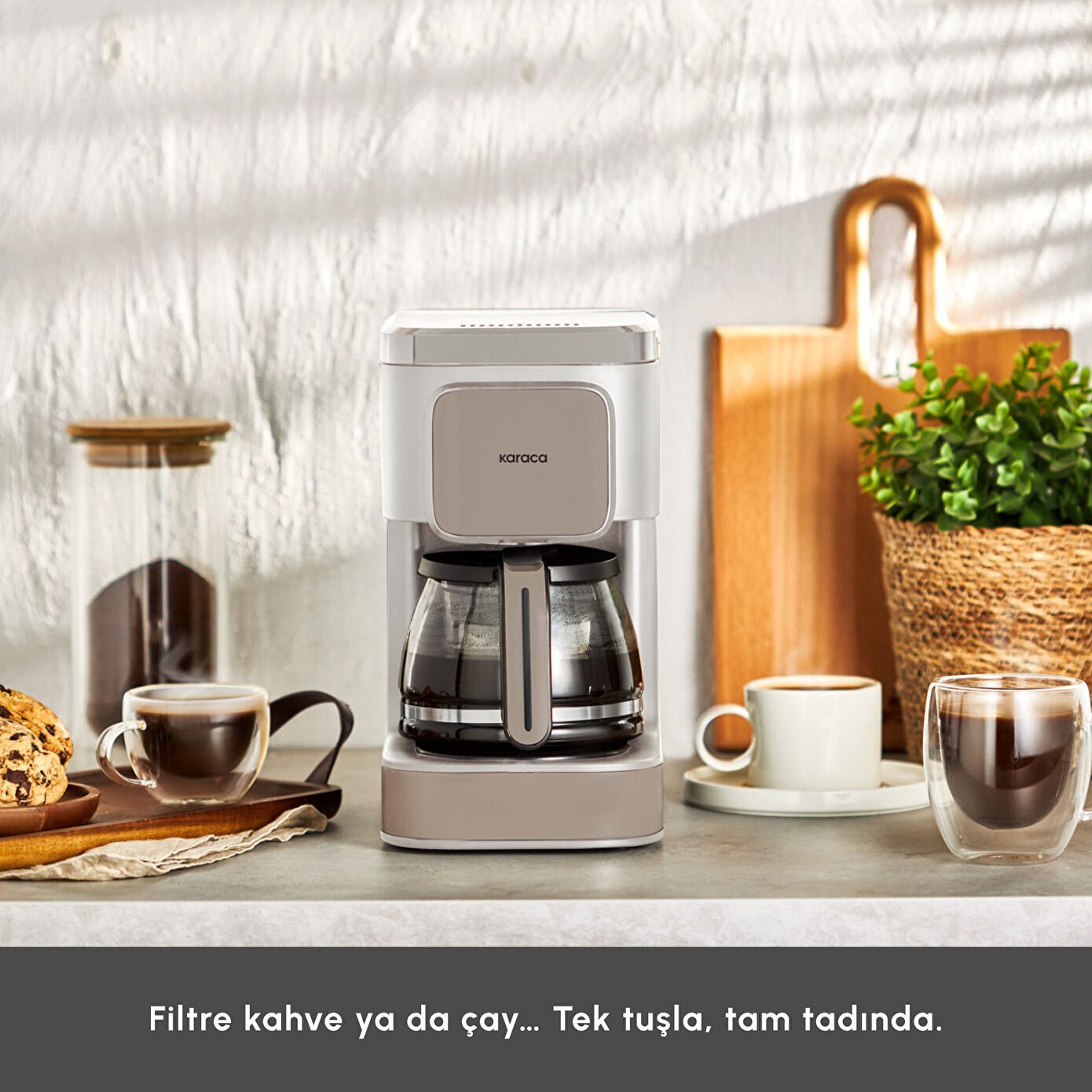 Karaca Just Coffee Aroma 2 In 1 Filtre Kahve ve Çay Demleme Makinesi Latte