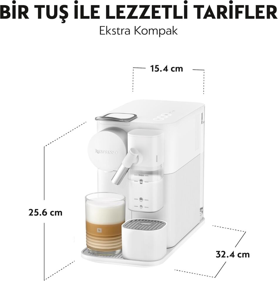 Nespresso F121 Lattissima One Süt Çözümlü Kahve Makinesi, Beyaz