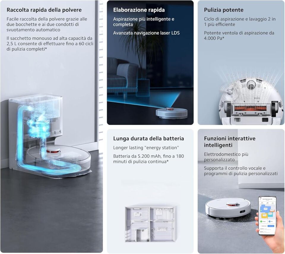 Xiaomi Robot Vacuum X10 Plus Çöp İstasyonlu Akıllı Robot Süpürge