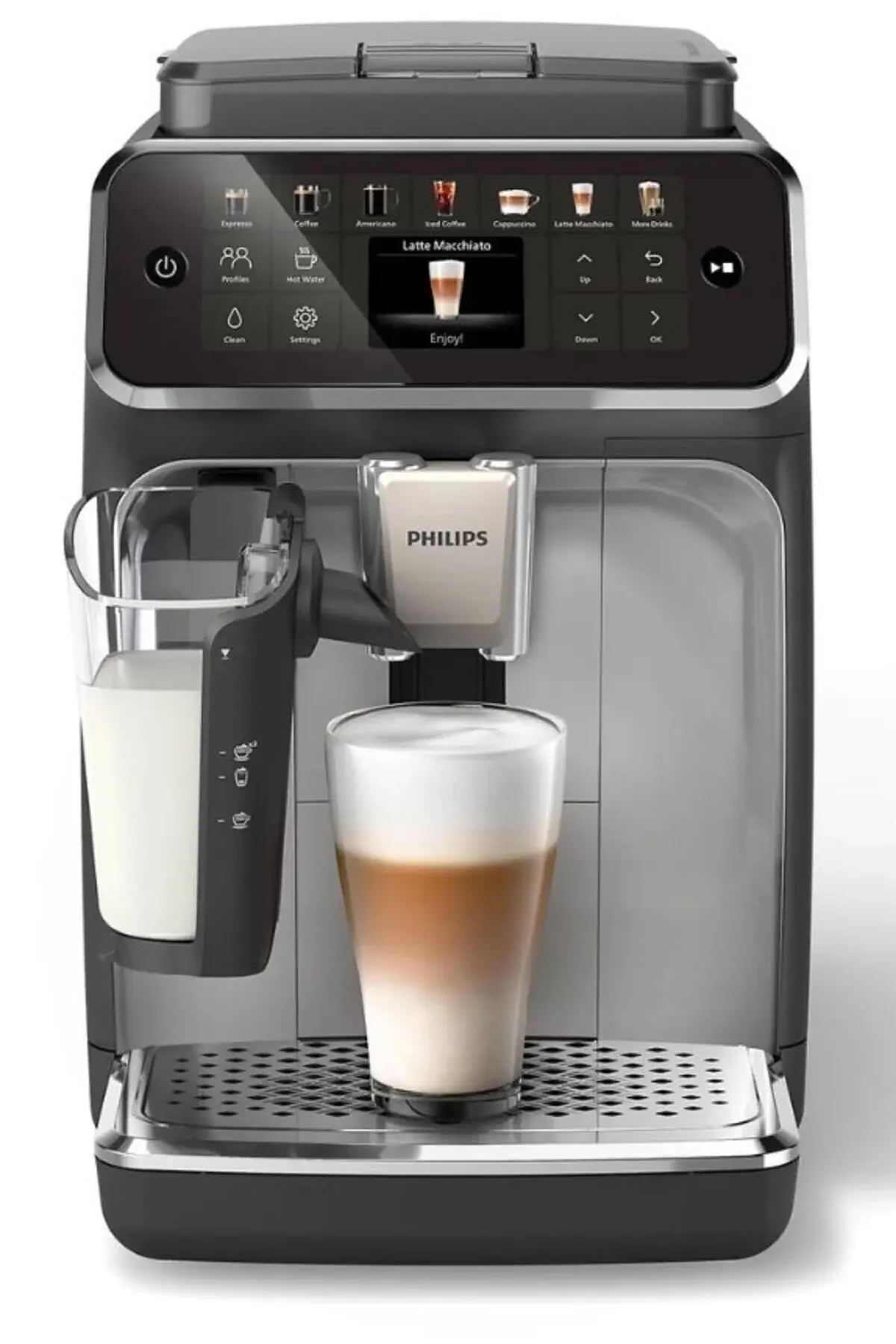 Philips 4400 Serisi LatteGo Tam Otomatik Espresso Makinesi, 12 Sıcak ve Soğuk İçecek, QuickStart, EP4446/70