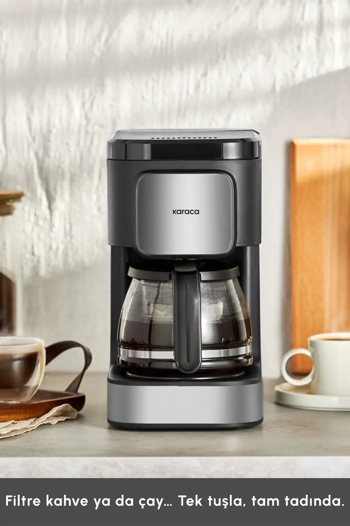 Karaca Just Coffee Aroma 2 in 1 Filtre Kahve ve Çay Demleme Makinesi Inox