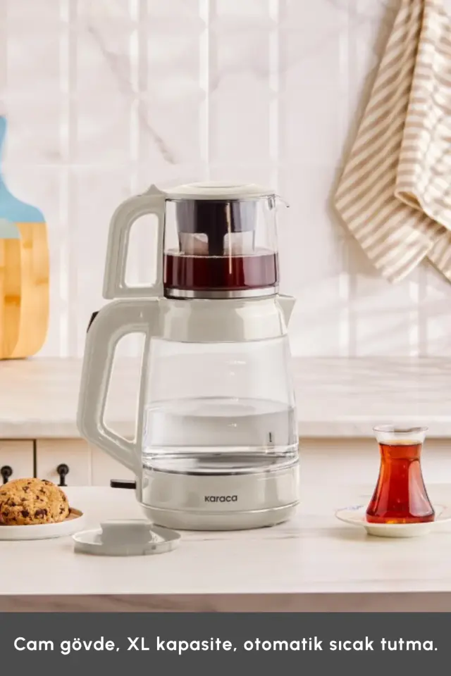 Karaca Glass Tea XL 2 in 1 Cam Çay Makinesi Starlight