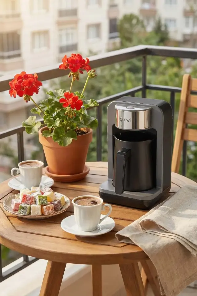 Kiwi Kcm-7570 Siyah Otomatik Türk Kahve Makinesi Bol Köpüklü