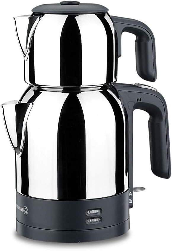 Korkmaz Demkolik Inox/Siyah Elektrikli Çaydanlık