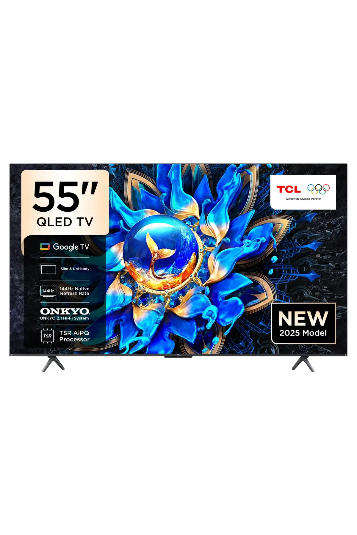 TCL 55T8C 55'' 139 Ekran Uydu Alıcılı 4K Ultra HD Smart QLED Google TV