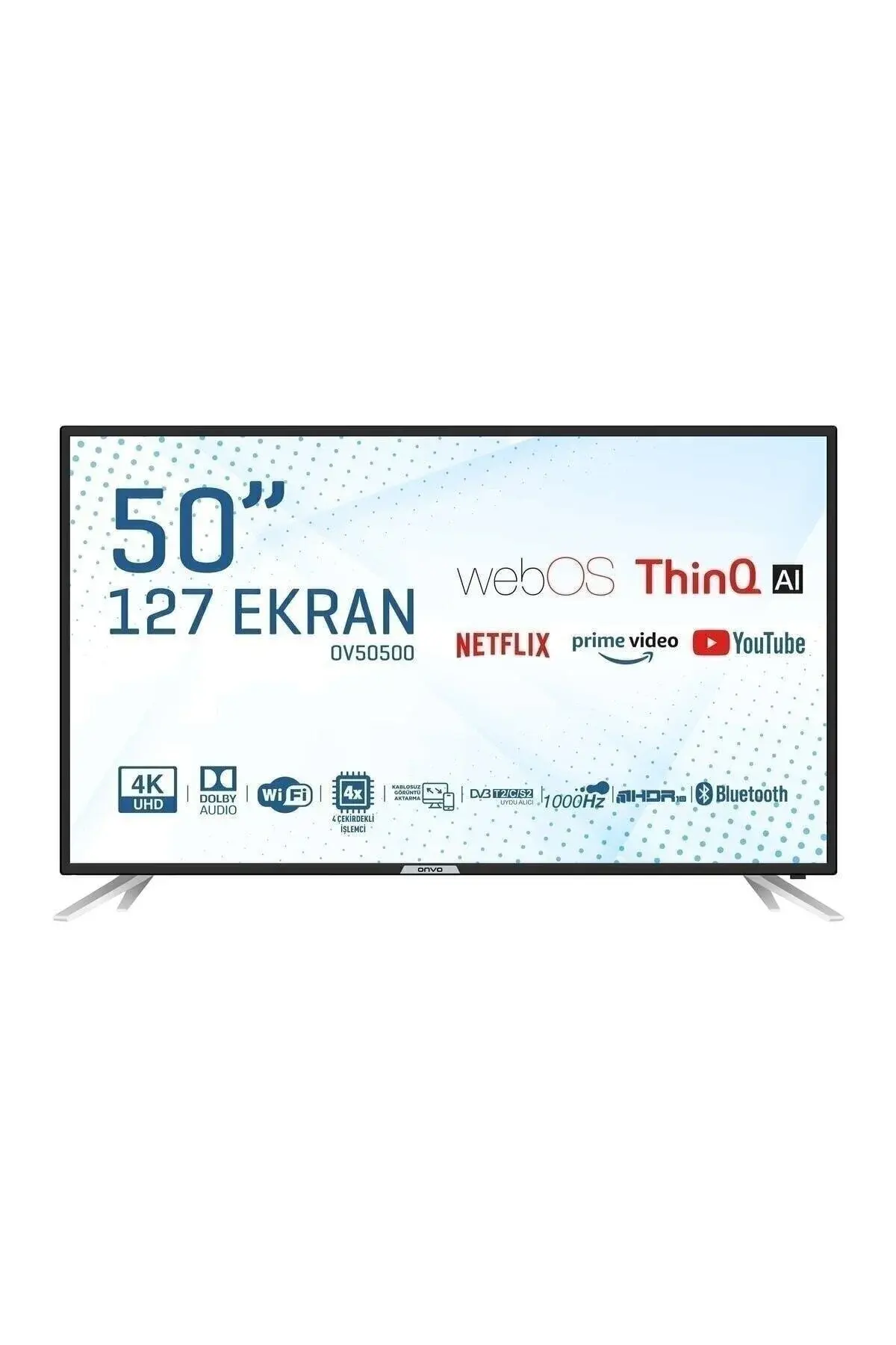 ONVO Ov50500 4k Ultra Hd ; 127 Ekran. Uydu Alıcılı Webos Smart Led Tv 2023 Son Sürüm