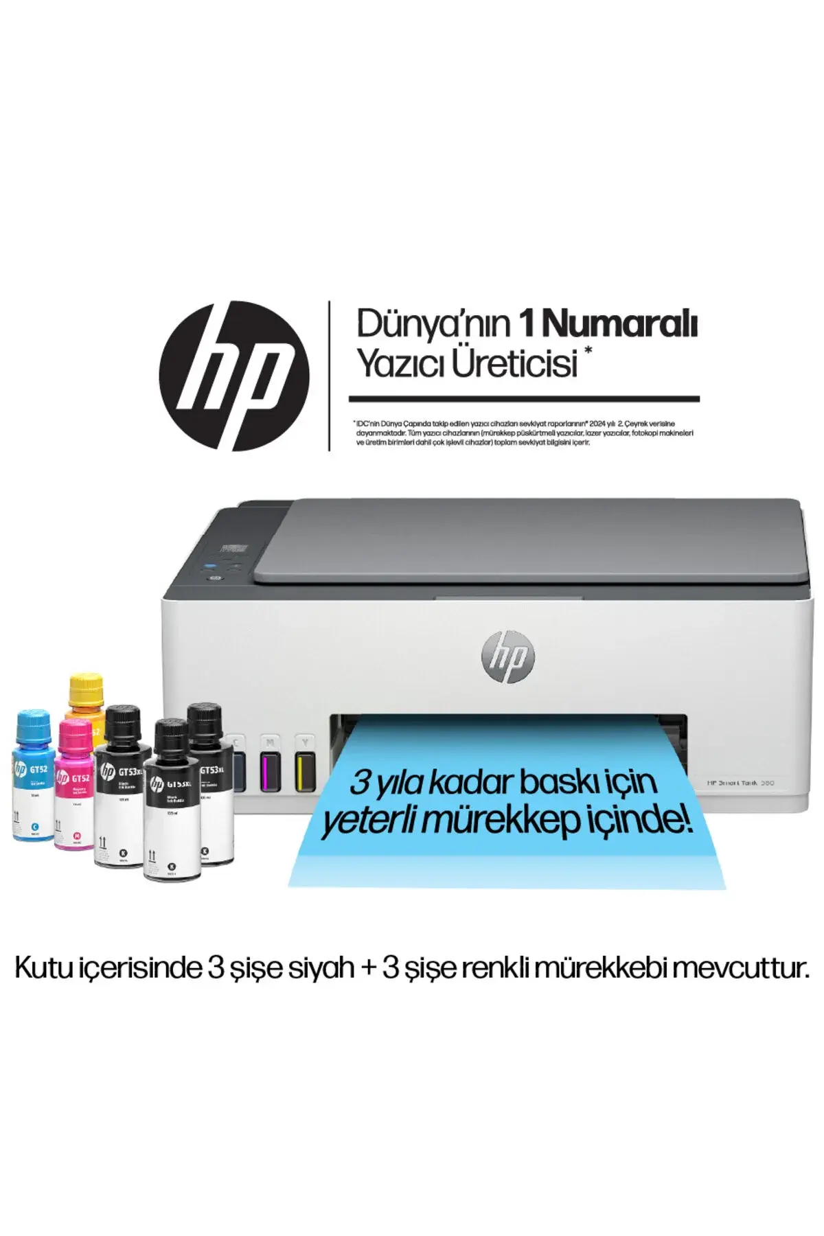 HP 1F3Y2A Smart Tank 580 Yazıcı-Tarayıcı-Fotokopi-Wifi Çok Fonksiyonlu Tanklı Yazıcı