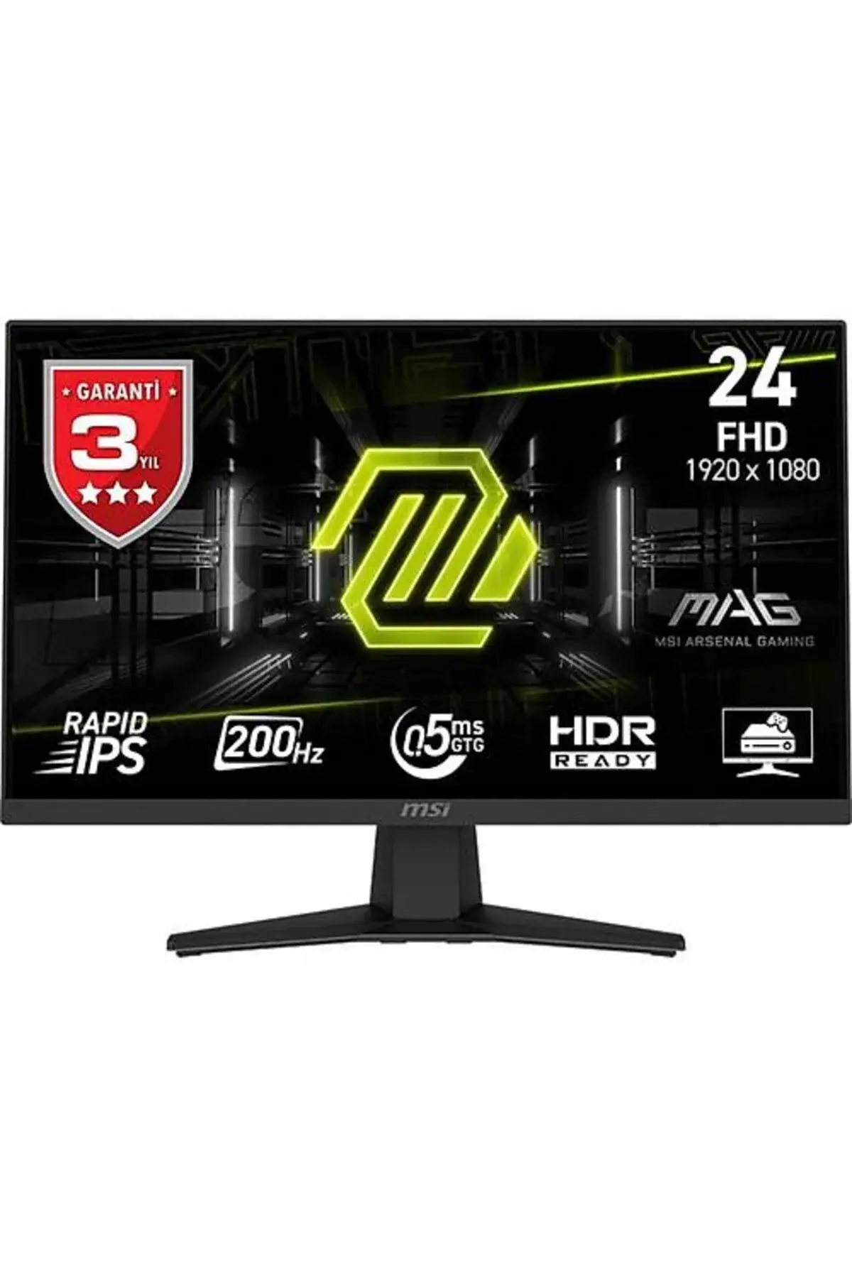 MSI MAG 244F 23.8″ 1920x1080 (FHD) RAPID IPS FLAT 200Hz 0.5Ms FreeSync Premium Gaming Monitör
