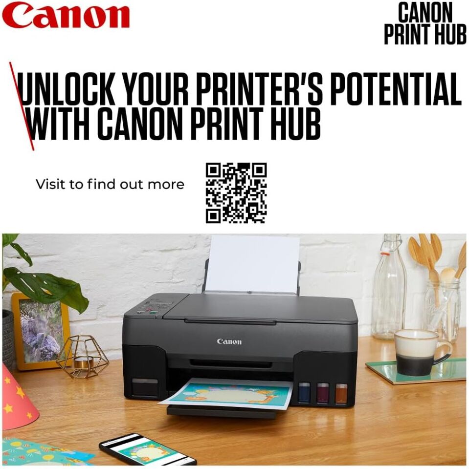 Canon Pixma G3470 Wi-Fi + Tarayıcı + Fotokopi Tanklı Çok Fonksiyonlu Mürekkep Püskürtmeli Yazıcı