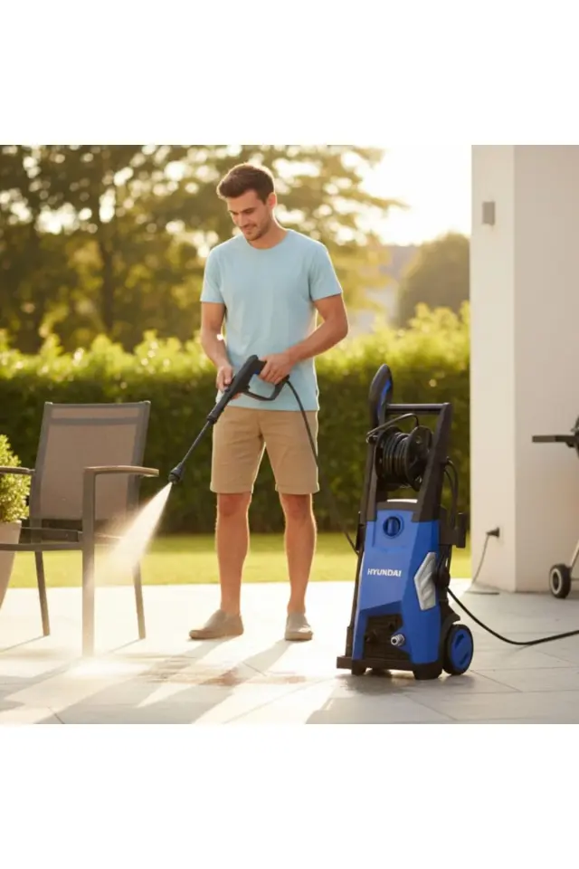 Hyundai HYB100B 1800W Basınçlı Yıkama Makinası | 140 Bar – İndüksiyon Motorlu, Deterjan Hazneli, Aut
