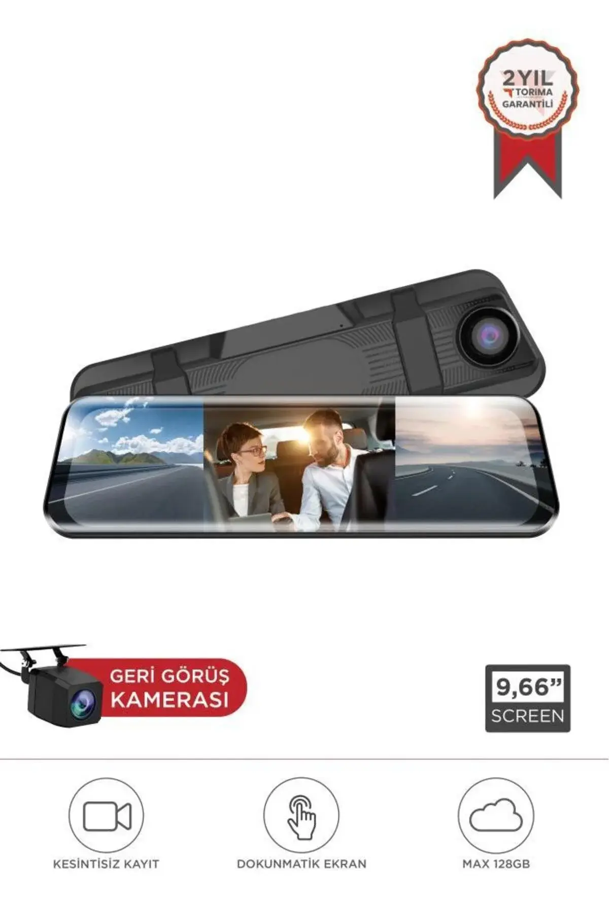 LENOVO M9/9903 Araç içi 9.6inç Dokunmatik Dikiz Ayna Wifi Gece Görüşü Ön İç ve Arka Araç Kamerası