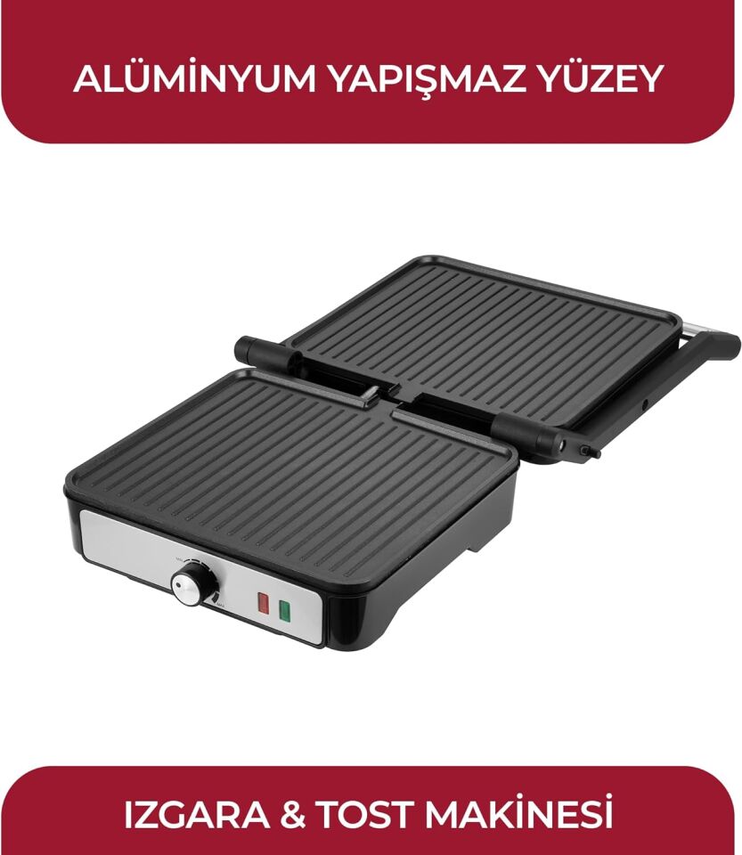 Sinbo SSM-2590 Inox Izgara ve Tost Makinesi 2000W