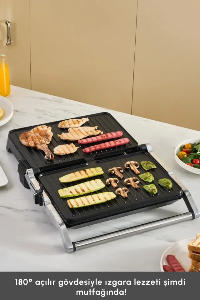 Karaca Inox Toastmate Grill Zaman Ayarlı 2000w Izgara ve Tost Makinesi 6 Dilim Kapasiteli
