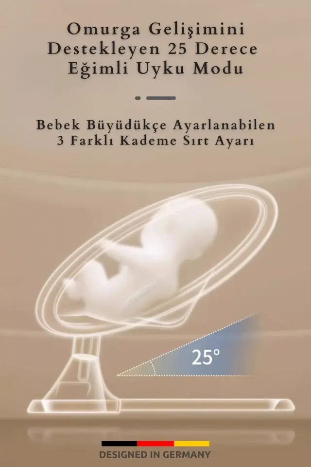 Kiwi Eggy Plus Elektrikli Otomatik Sallanan Bebek Ana Kucağı, 5 Farklı Sallanma Hızı, Oyuncaklı Gümüş-Gri