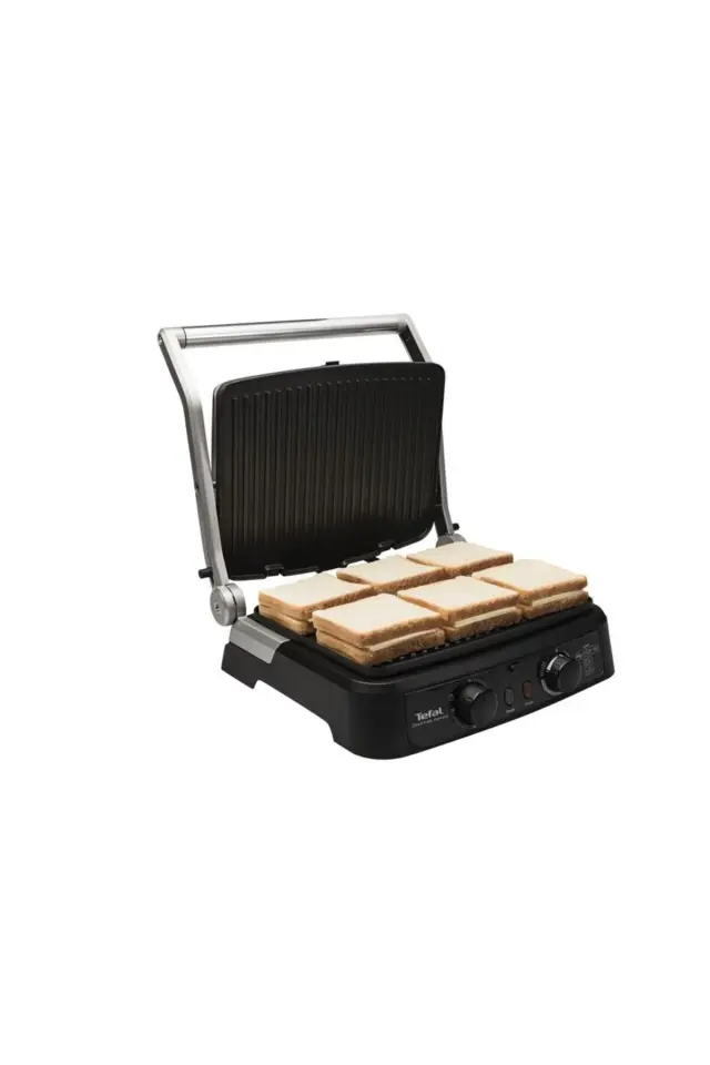 Tefal Grill Gourmet Minute | 6 Dilim Kapasiteli | 2000 Watt Izgara ve Tost Makinesi |Inox