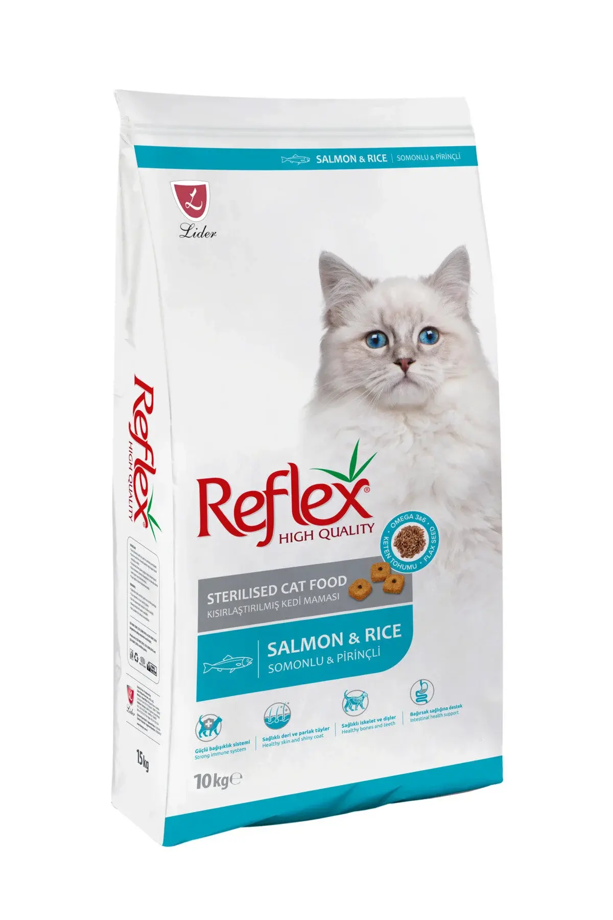 Reflex Kısırlaştırılmış / Sterilised Somonlu ve Pirinçli Kedi Maması 10 kg
