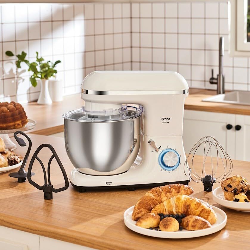 Karaca Chefcrafter Stand Mikser Mutfak Şefi 1900 W Porcelain White