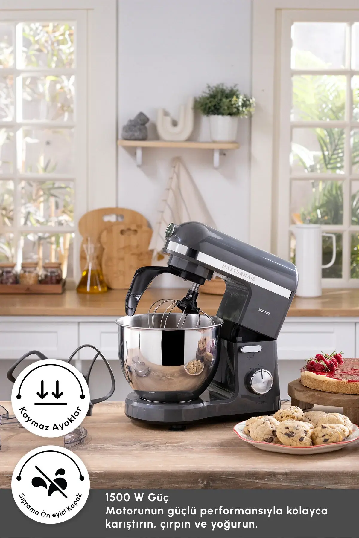 Karaca Mastermaid Chef Pro Çift Kollu Mutfak Şefi 1500 W Space Gray