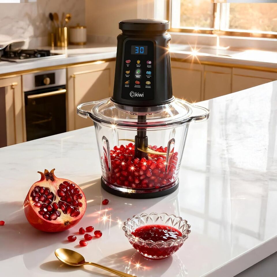 Kiwi KC-8250 Gıda Öğütücü Doğrayıcı | 500W Güçlü Motor&3L Cam Kase &9 Titanyum Bıçaklı & Dokunmatik Ekran