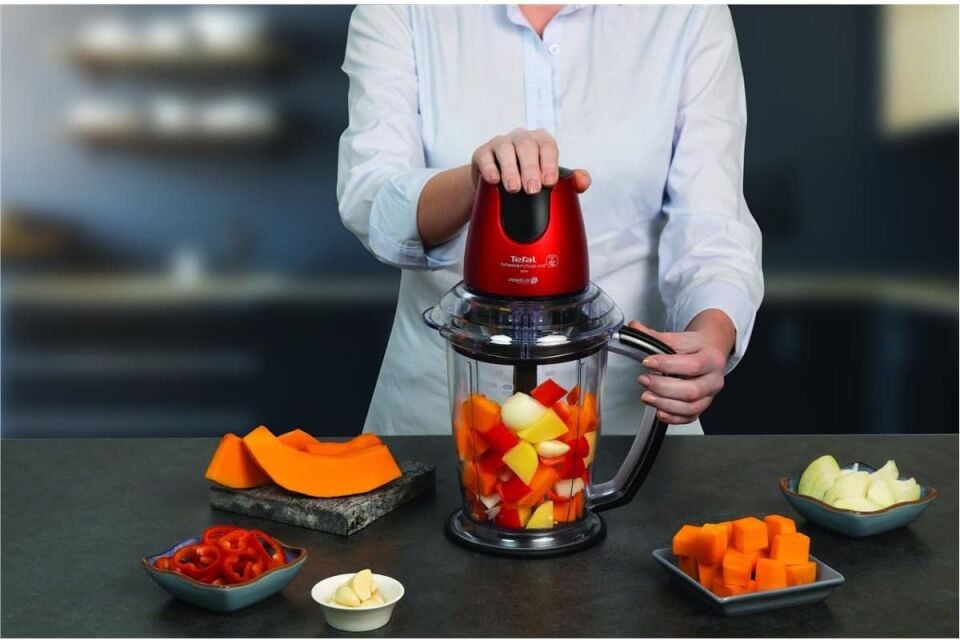 TEFAL MB4705 MasterChop Powelix Maxi 4 Bıçaklı Rondo ve Doğrayıcı 500 W Kırmızı