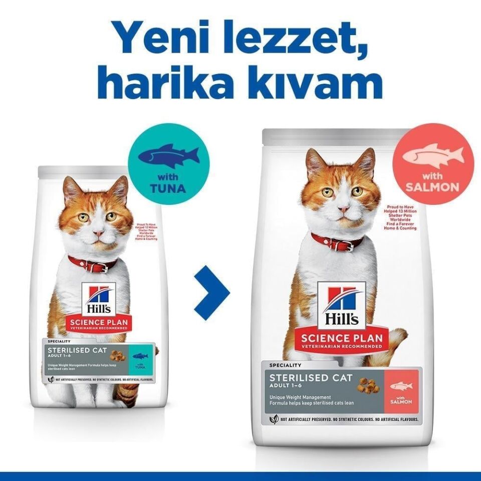 Hills Somon Balıklı Kısırlaştırılmış Kedi Maması 10 Kg
