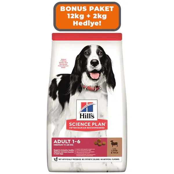 Hill's SCIENCE PLAN Kuzulu Orta Irk Yetişkin Köpek Maması 12kg + 2kg HEDİYE!