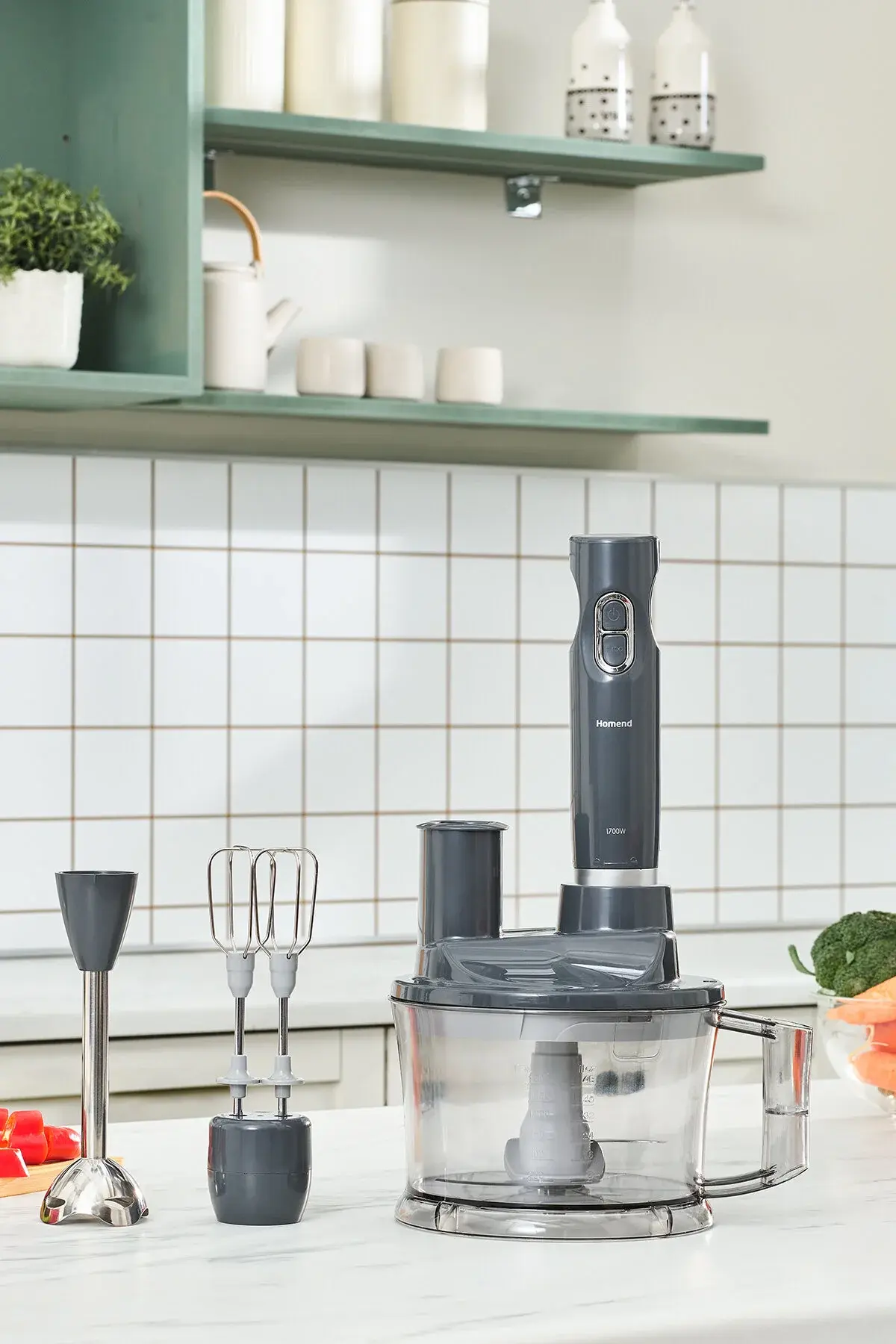 HOMEND Functionall 2843H 5 Fonksiyonlu Mutfak Robotu Antrasit 1700 W