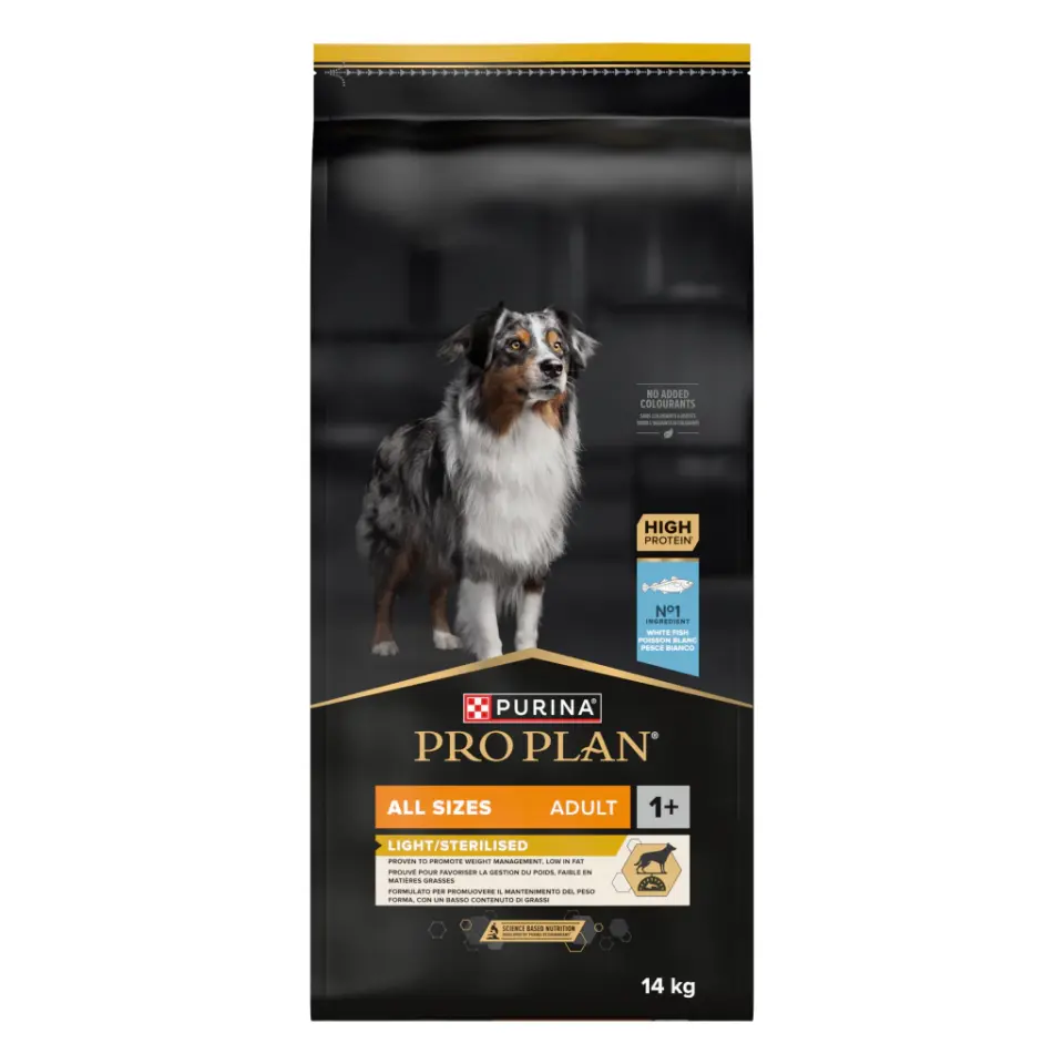 Pro Plan Light ve Kısırlaştırılmış Tüm Irklar İçin Alabalıklı Yetişkin Köpek Maması 14kg