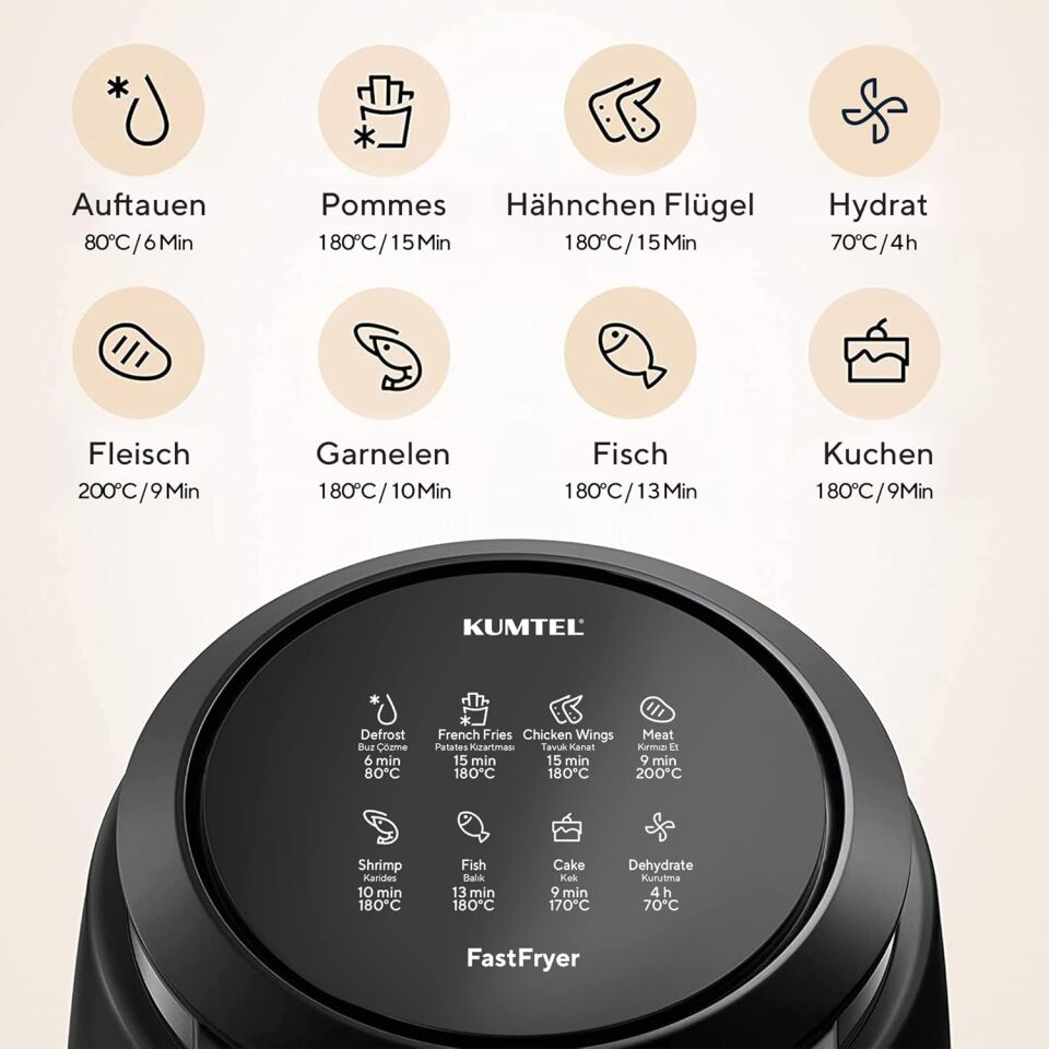 KUMTEL Digital Fastfryer XL ( Yağsız Fritöz Airfryer ) HAF-02