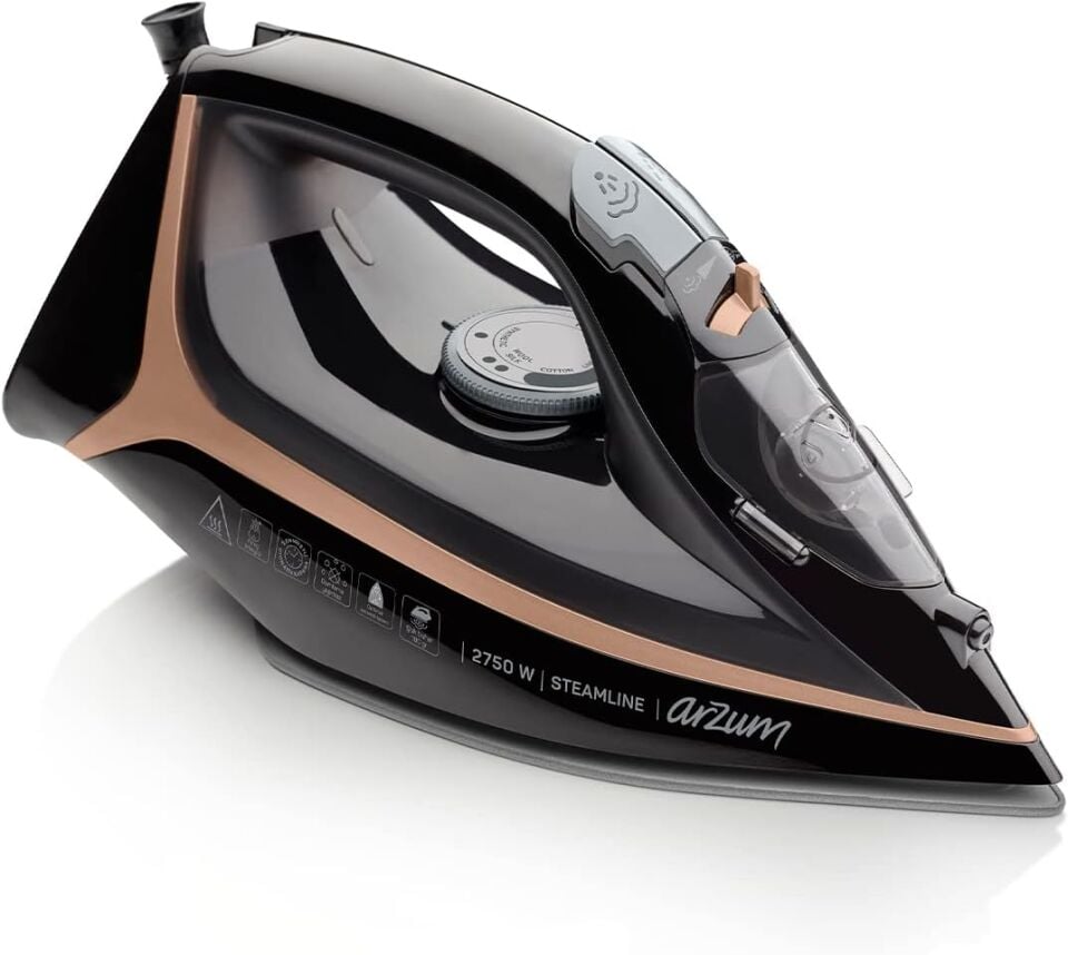 Arzum Steamline Optimal Seramik Taban Buharlı Ütü 2750W Siyah  - AR6025