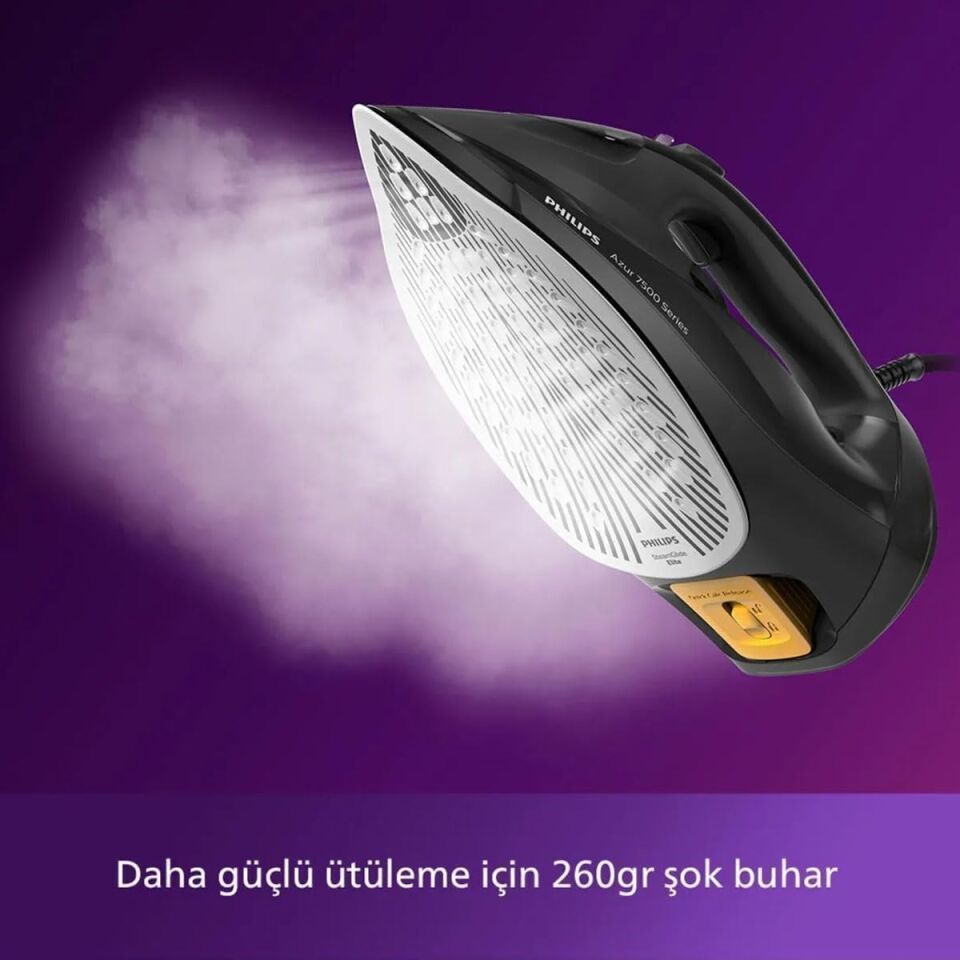 Philips 7500 Serisi Azur Buharlı Ütü, 3200W, 260 g'a kadar Turbo Şok Buhar, DST7511/80