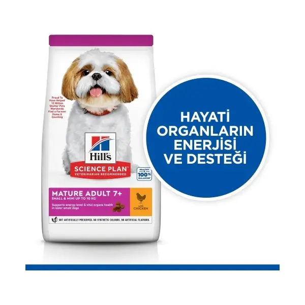 Hill's SCIENCE PLAN 7+ Tavuklu ve Hindili Küçük Irk Yaşlı Köpek Maması 1,5kg