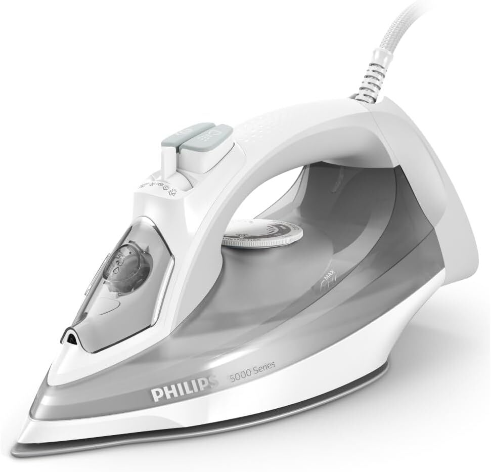 Philips 5000 Serisi Buharlı Ütü, 2400W, 160 g Şok Buhar, SteamGlide Plus Taban, DST5010/10