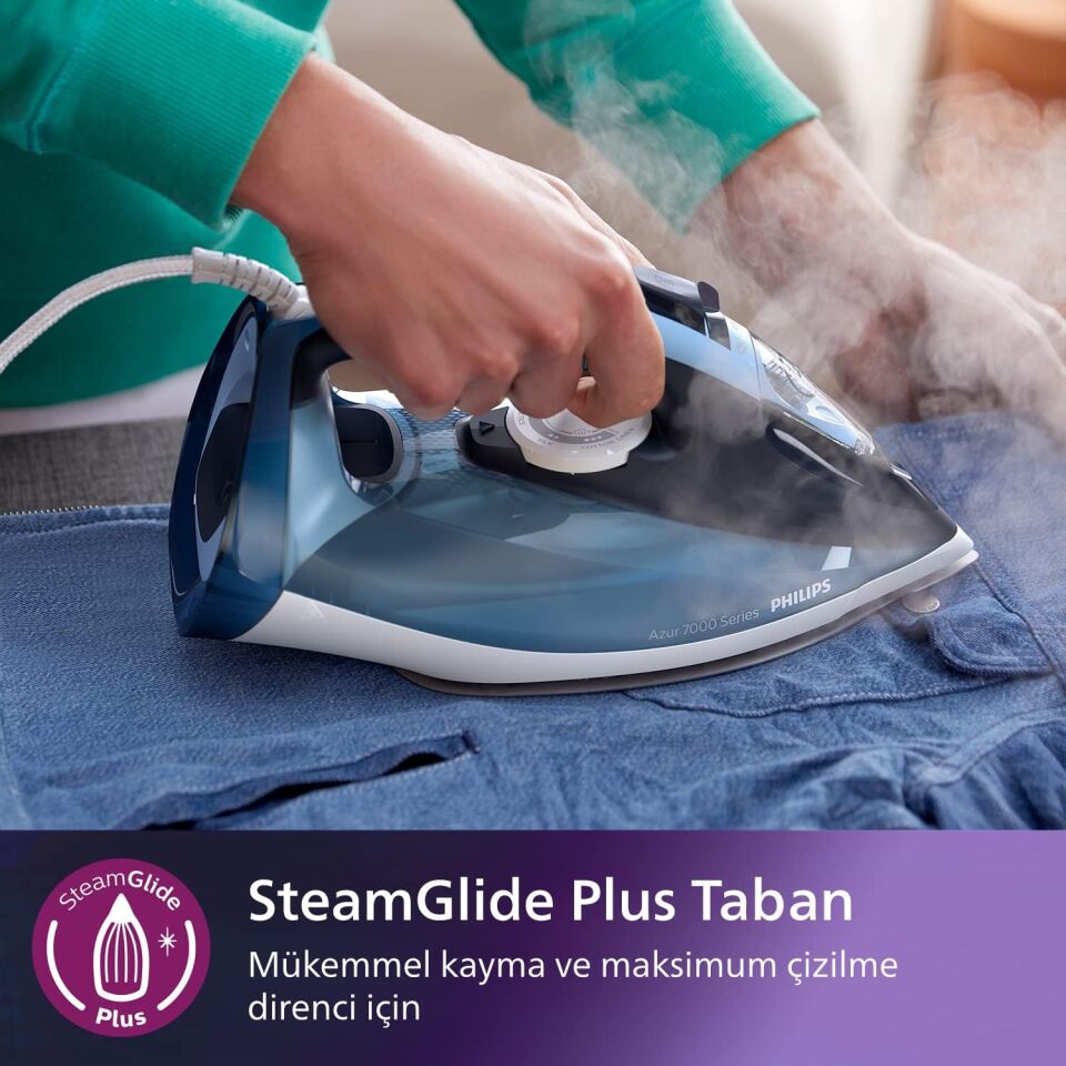 Philips 7000 Serisi Buharlı Ütü, 2800W, 250 g Şok Buhar, 50 g/dk Sürekli Buhar, SteamGlide, DST7020/20
