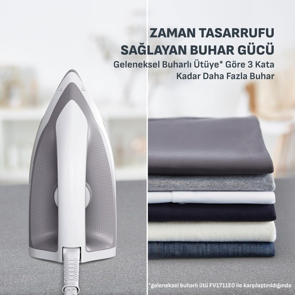 TEFAL SV4111 Express Mini 110 gr Sürekli ve 200 gr Şok Buharlı 2170 Watt Buhar Kazanlı Ütü