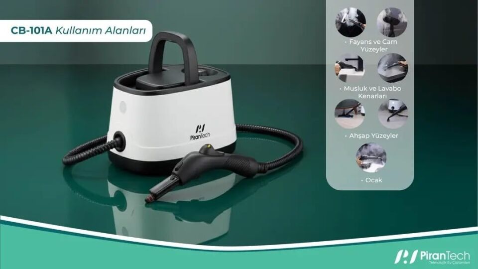 PiranTech CB-101A Çok Fonksiyonlu Buharlı Temizlik Makinası - Buharlı Temizleyici