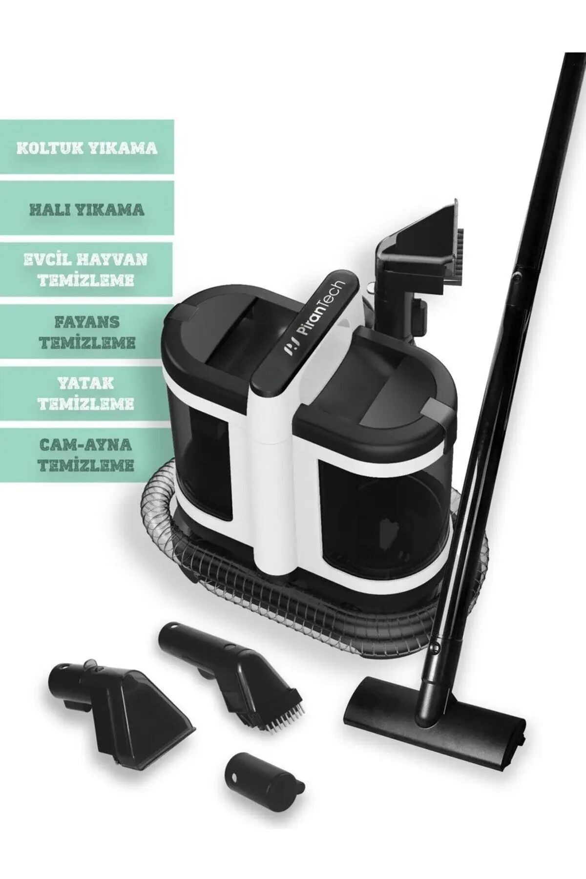 PiranTech V22C Koltuk ve Halı Yıkama Makinesi - Cam Temizleme Makinesi - Evcil Hayvan Temizleme Makinesi