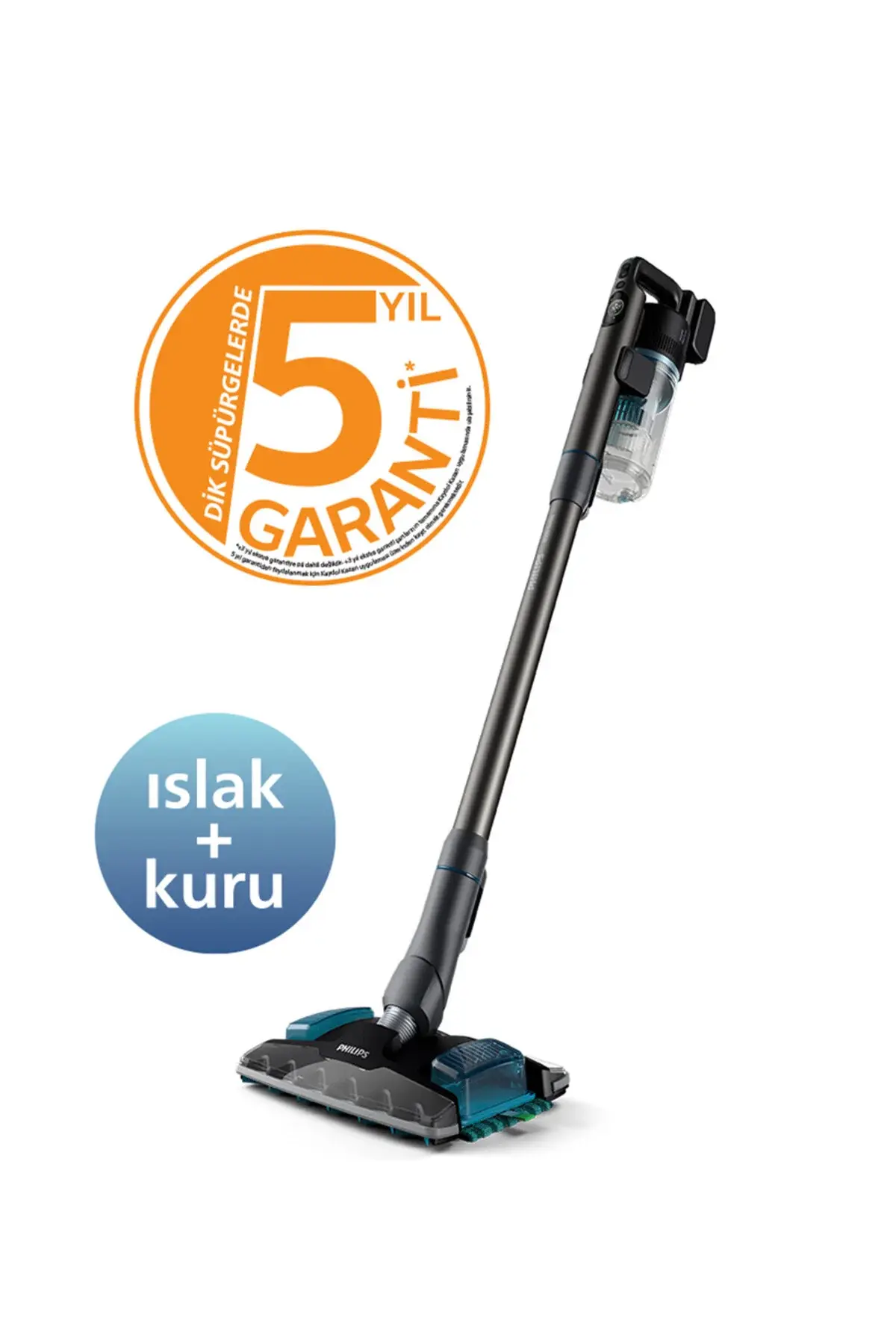 Philips 8000 Serisi Aqua Plus Kablosuz Dik Süpürge, 25.2 V, 80 dk'ya kadar Çalışma Süresi, XC8057/01