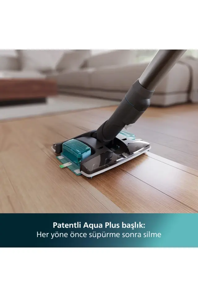 Philips 8000 Serisi Aqua Plus Kablosuz Dik Süpürge, 25.2 V, 80 dk'ya kadar Çalışma Süresi, XC8057/01
