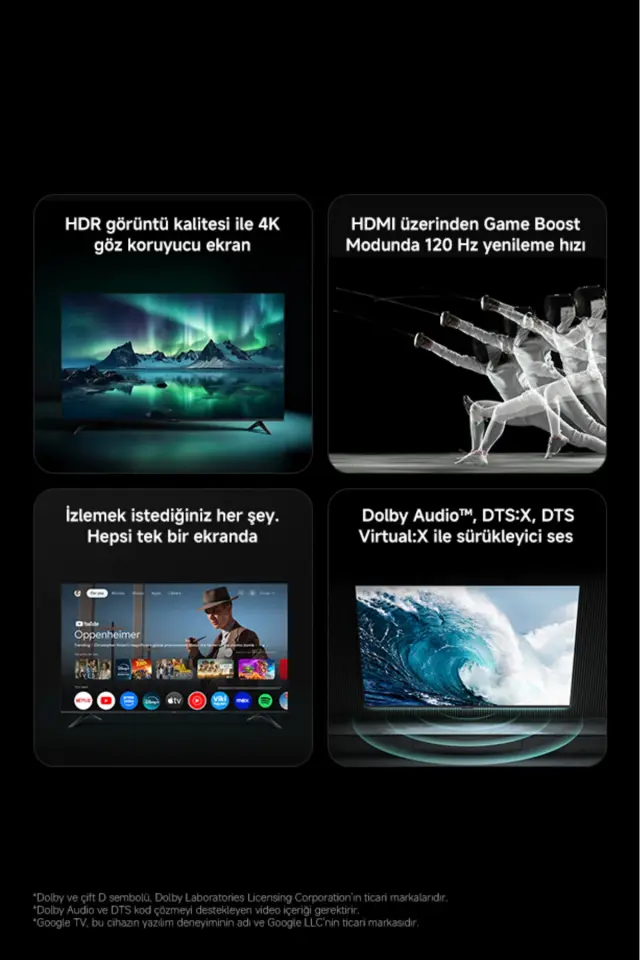 Xiaomi TV A 55 2026 - 55'' 140 4K Ultra HD Google Smart 120Hz Game Boost AirPlay Destekli Uydu Alıcılı TV