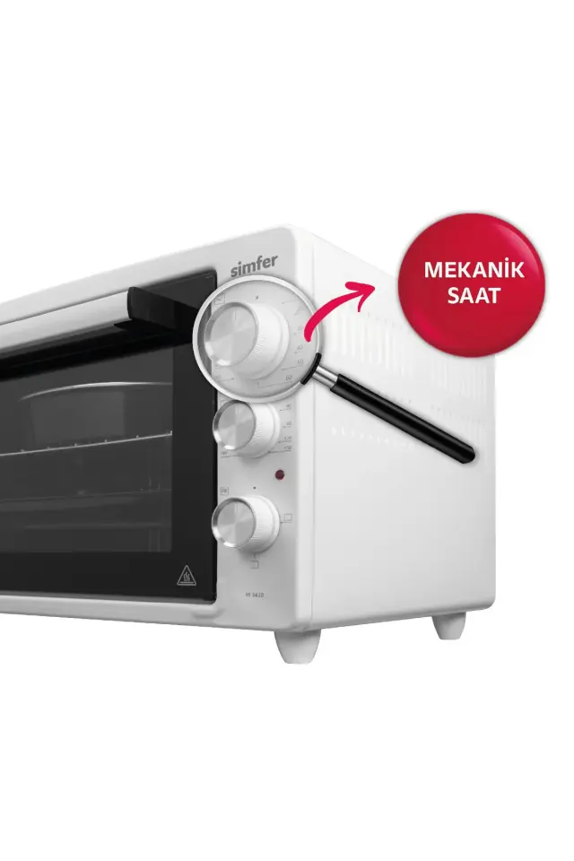 Simfer 3420 Beyaz 34 LT Statik Mini/Midi Fırın - 4 Fonksiyon, Programlanabilir Pişirme & Isı Kontrol Sistem