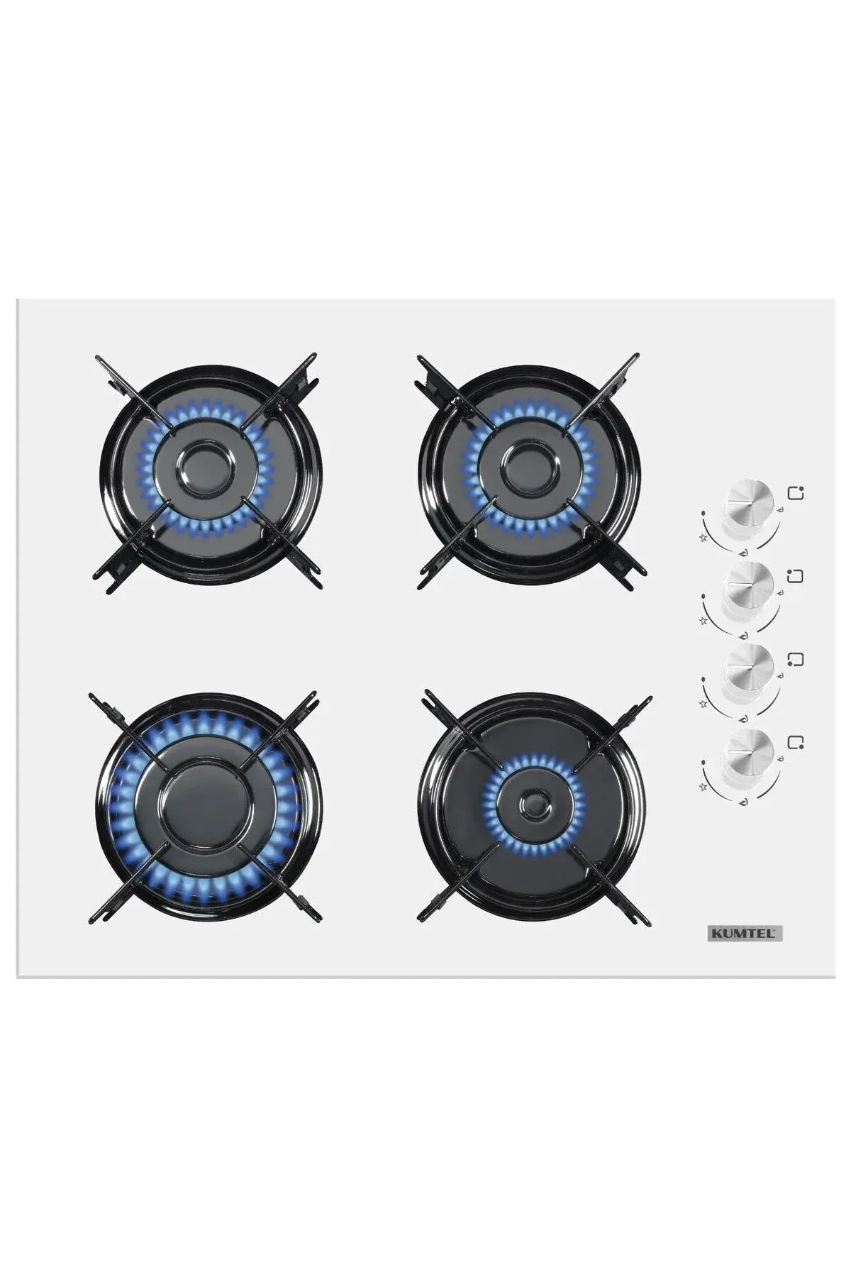KUMTEL KO-40 TAHDF Camlı Ankastre Ocak - Beyaz