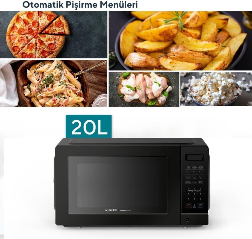 KUMTEL HMIN-02 Smartwave Dijital Inverter Mikrodalga - Siyah