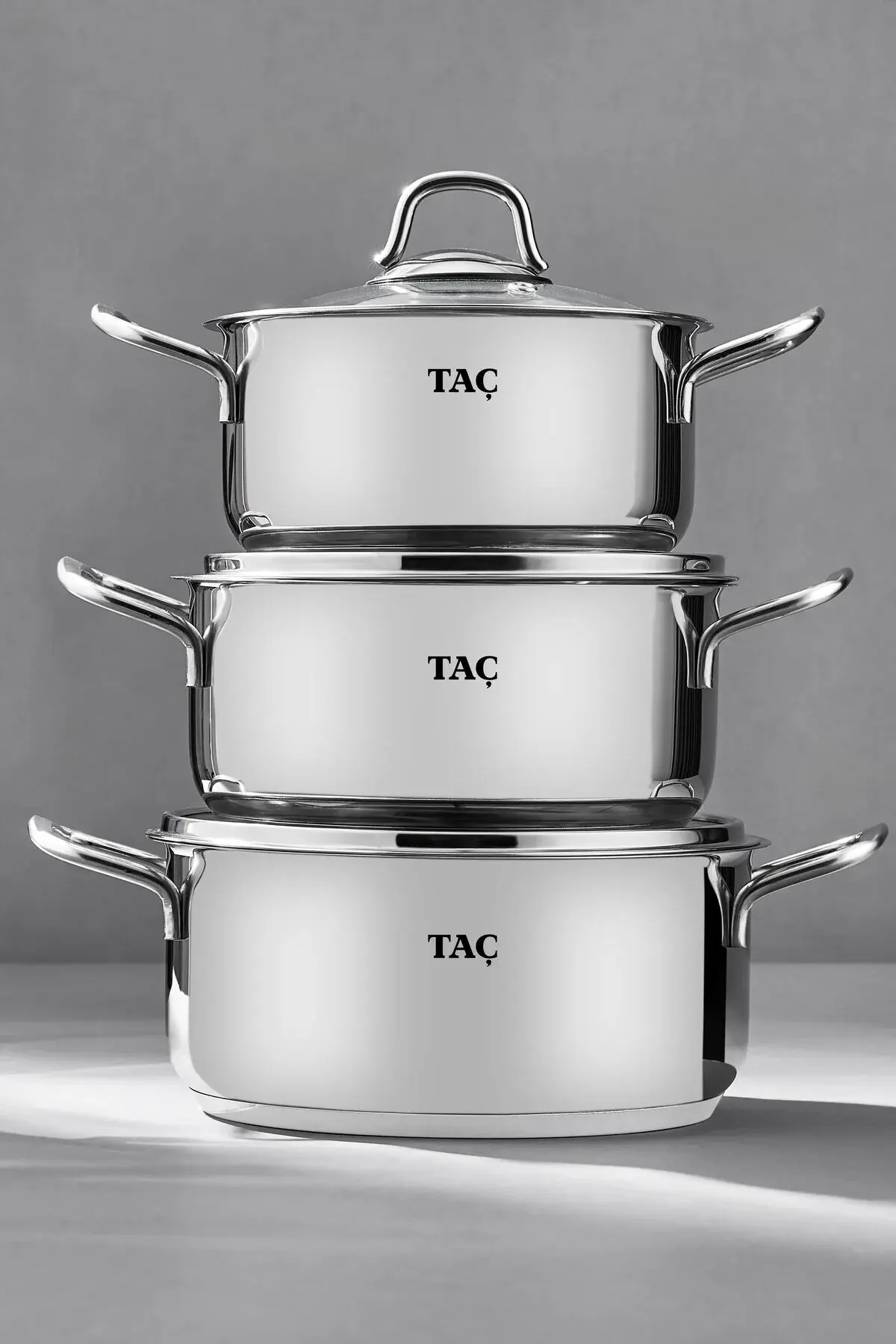 Taç Bengü Pro 6 Parça Paslanmaz Çelik Tencere Seti (16-18-20 cm)