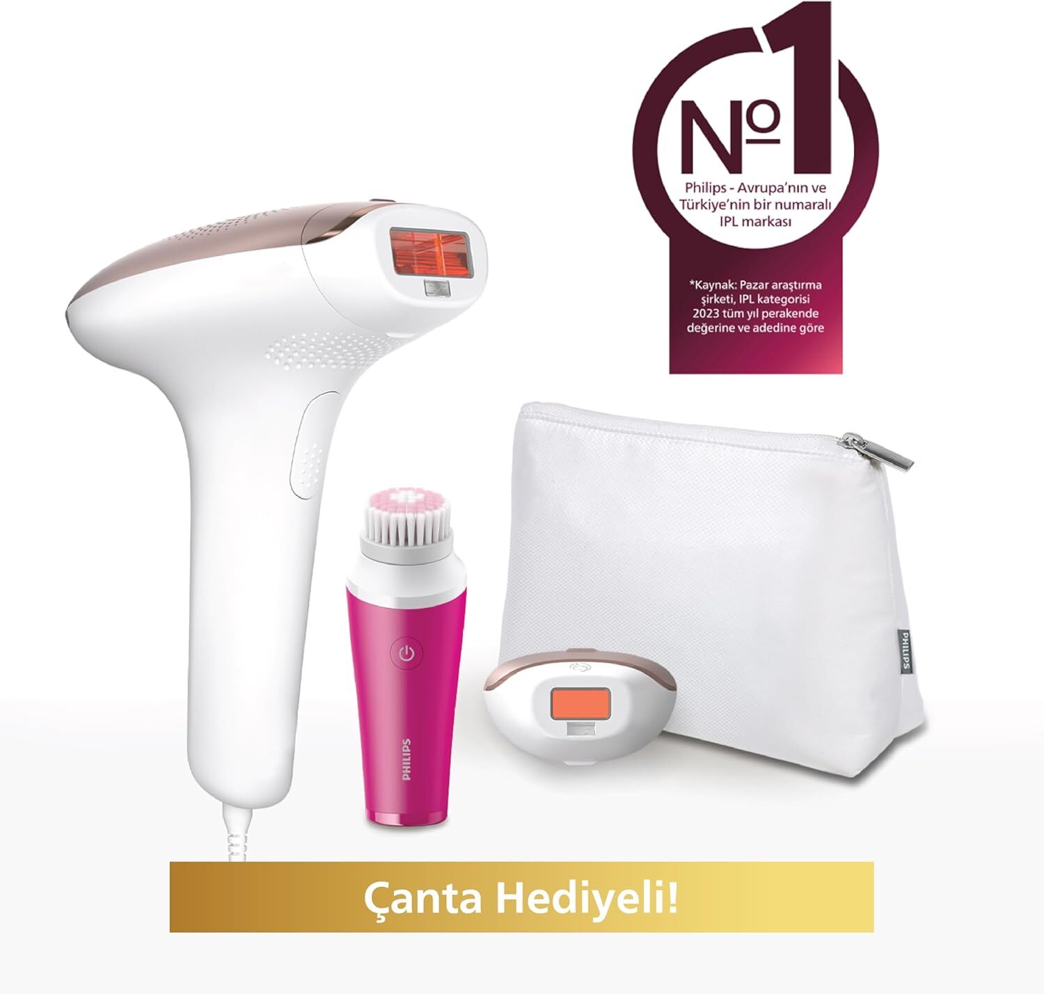 Philips Brı924/00 Lumea Lazer Epilasyon Ipl Tüy Alma Cihazı,çanta Ve Yüz Temizleme Cihazı Hediyeli