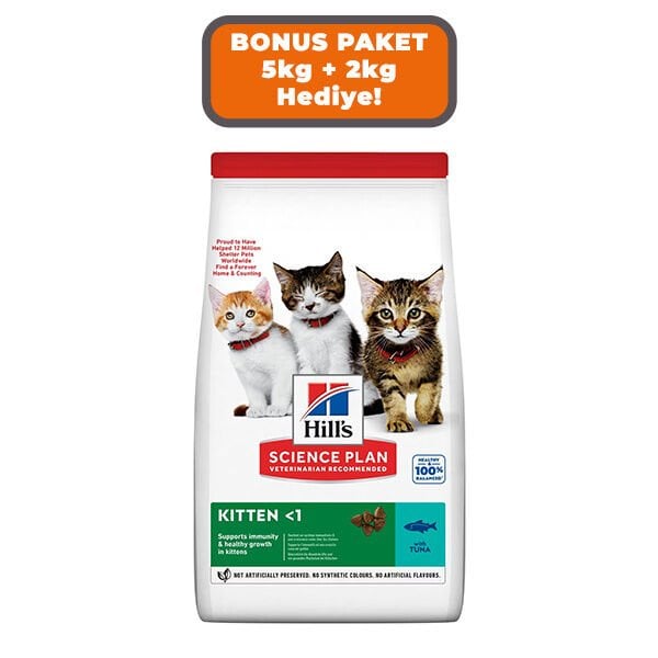 Hill's SCIENCE PLAN Healthy Development Ton Balıklı Yavru Kedi Maması 5kg + 2kg HEDİYE!
