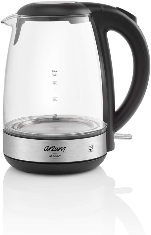 Arzum Glassy Cam Su Isıtıcısı 1,7 Litre Kapasite 2200W - AR3071