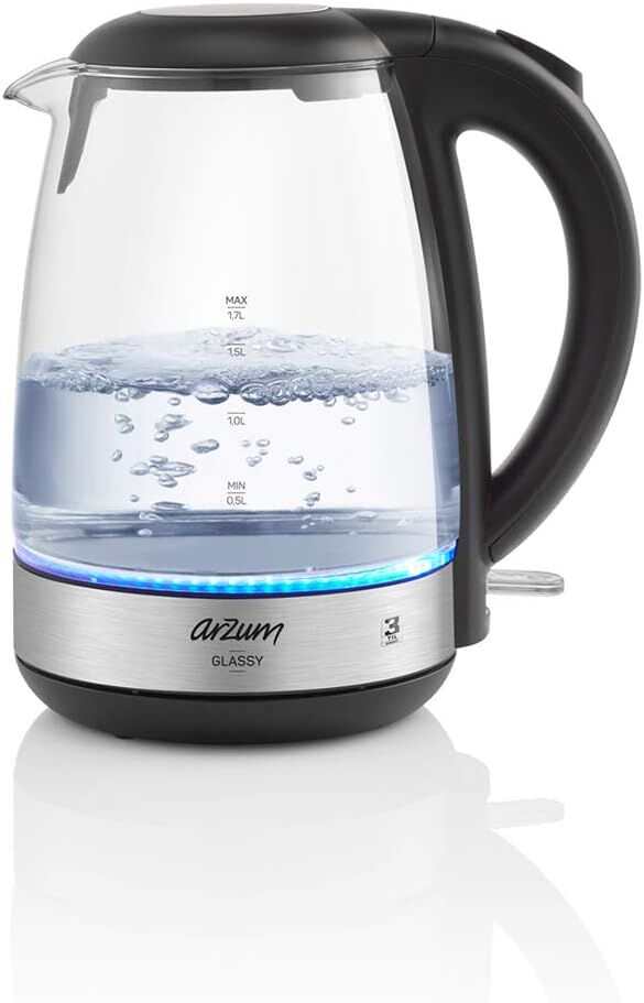 Arzum Glassy Cam Su Isıtıcısı 1,7 Litre Kapasite 2200W - AR3071