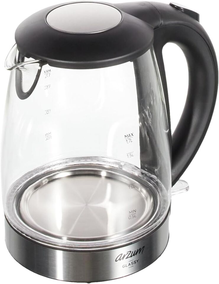 Arzum Glassy Cam Su Isıtıcısı 1,7 Litre Kapasite 2200W - AR3071
